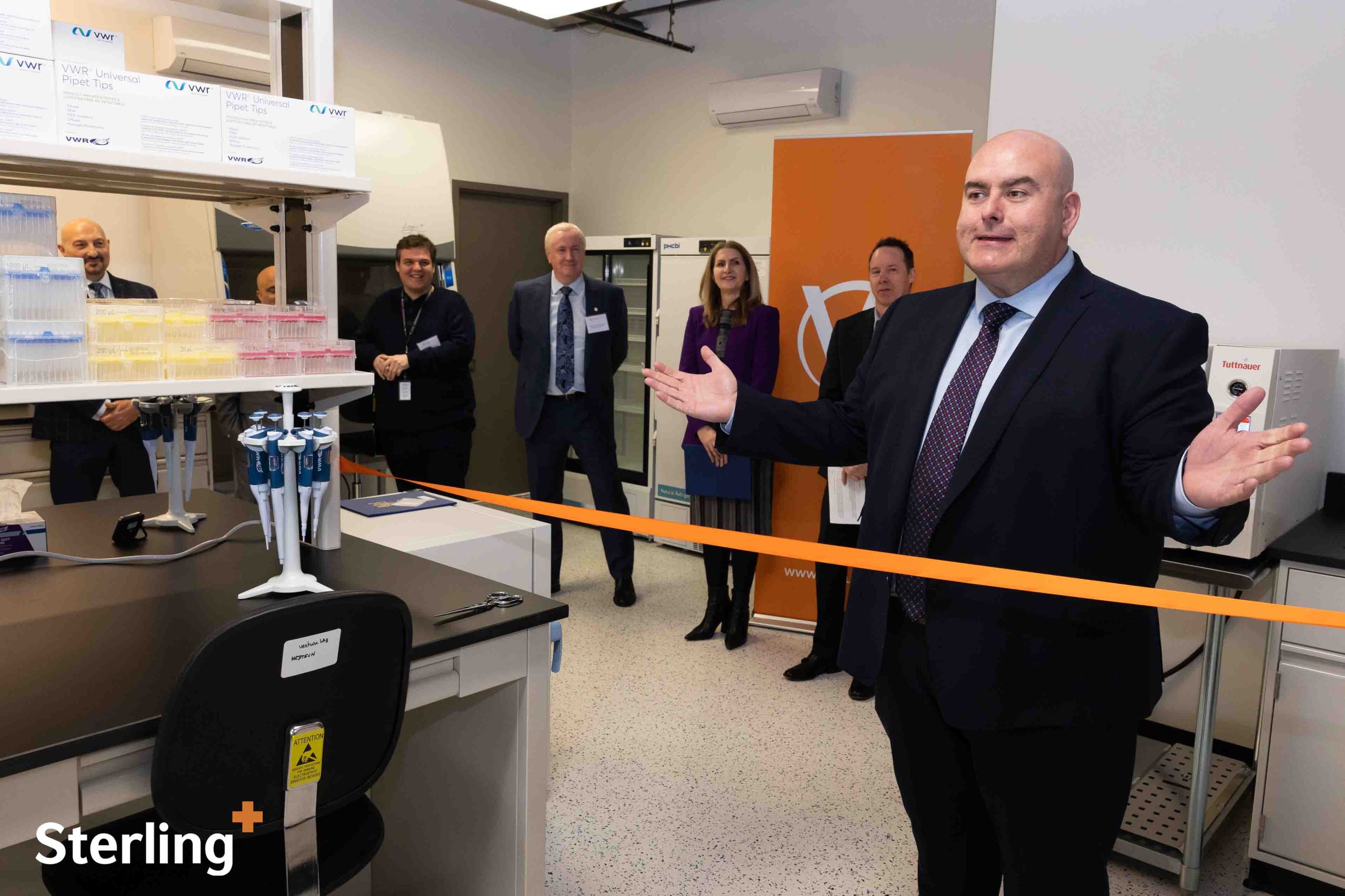 Mayor Steven Del Duca speech at the Medtech Innovation Lab opening ceremony at Sterling Industries.