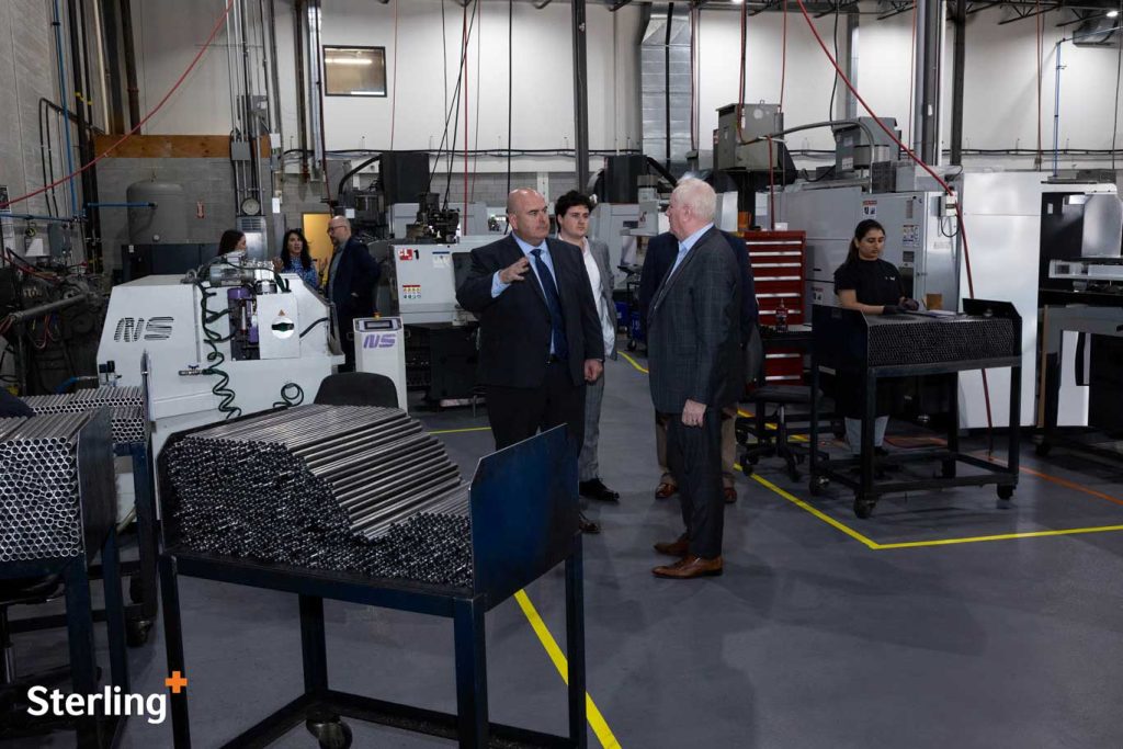 Sterling Industries, a leading medical device contract manufacturer headquartered in Vaughan, was pleased to welcome Mayor Steven Del Duca today for a tour of its advanced manufacturing facilities.