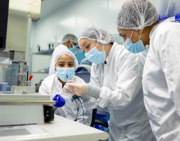 Sterling Industries making medical devices inside cleanroom