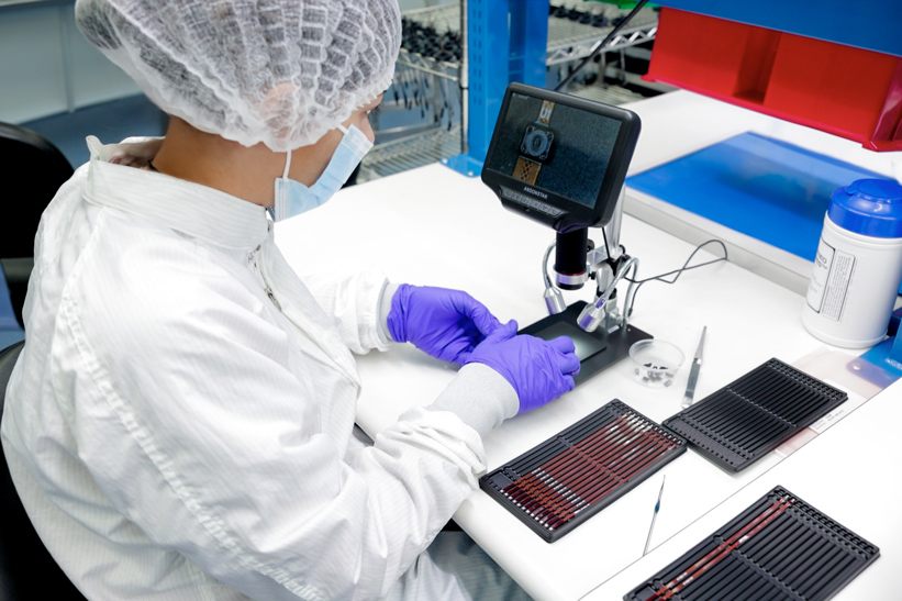 medical device assembler validating a device